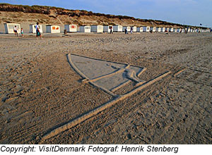 BadehÃ¤user am Strand von Lokken, NordjÃ¼tland