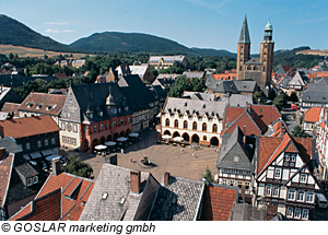 Blick von oben auf Goslar
