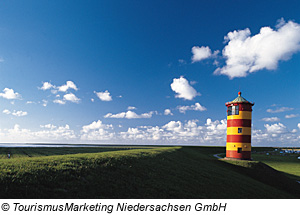 Leuchtturm an der Nordseeküste Deutschlands