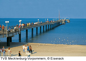 SeebrÃ¼cke am Strand von Usedom