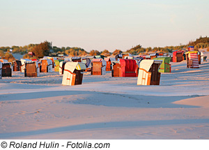 StrandkÃ¶rbe auf der nordfriesischen Insel FÃ¶hr